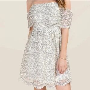 Francesca's Collections White Lace Dress Size L